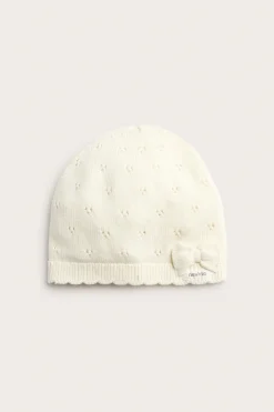 Baby and kids white knitted hat