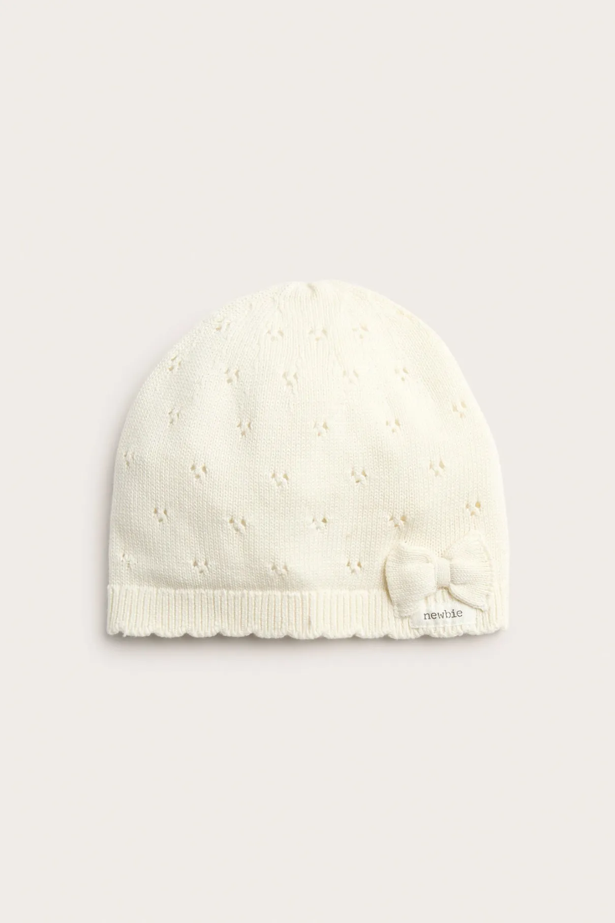 Baby and kids white knitted hat