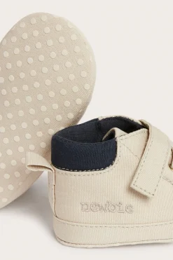 Baby beige cotton shoe with jersey lining