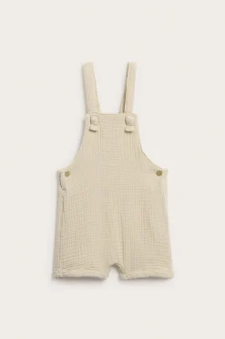 Baby beige dungaree shorts