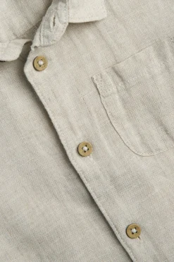 Baby beige linen shirt with collar