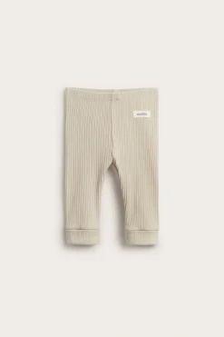 Baby beige ribbed leggings