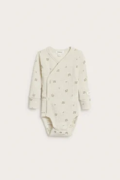 Baby beige ribbed wool bodysuit