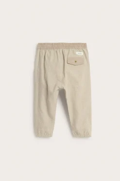 Baby beige striped woven trousers