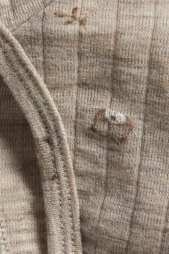 Baby beige teddy bear bonnet