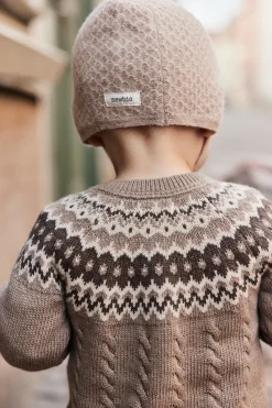 Baby beige wool & cashmere bonnet