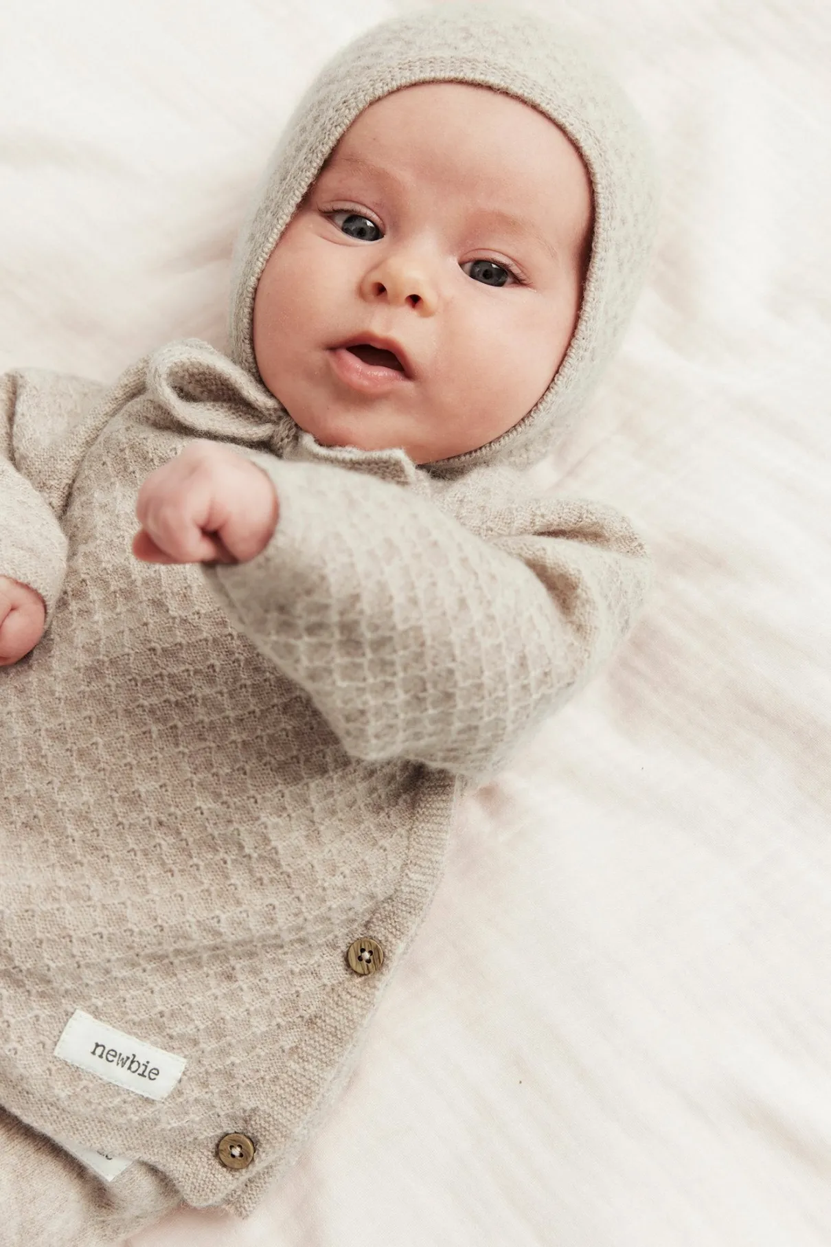 Baby beige wool-cashmere cardigan