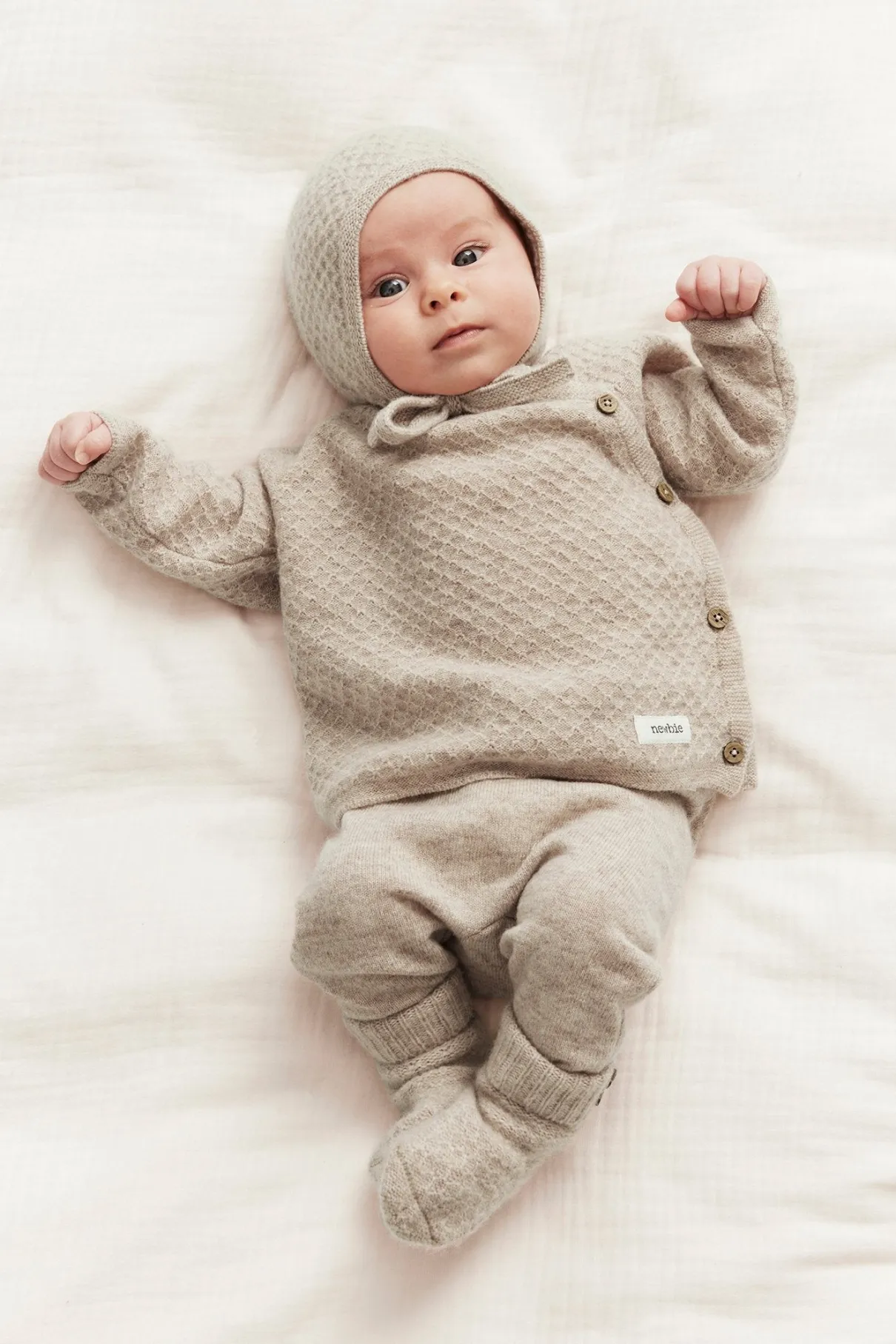 Baby beige wool-cashmere cardigan