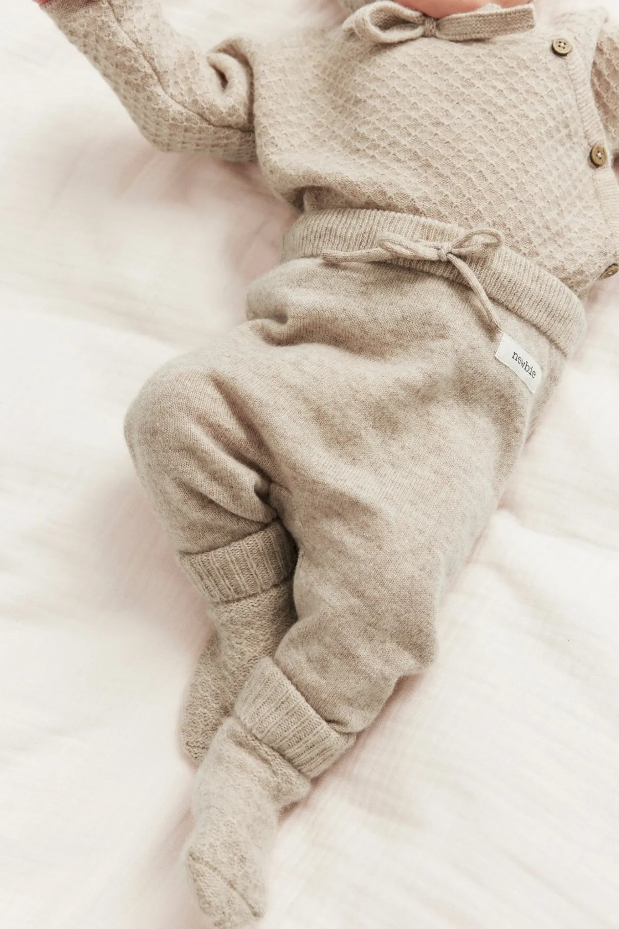 Baby beige wool-cashmere leggings
