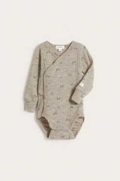 Baby beige wool teddy bear bodysuit