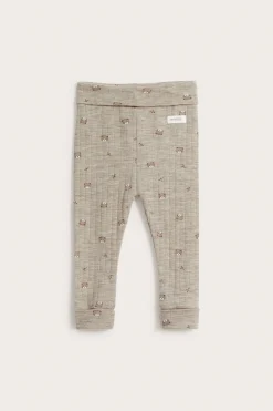 Baby beige wool teddy bear leggings