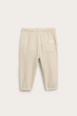 Baby beige woven muslin pants