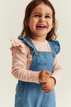 Baby blue denim dungarees