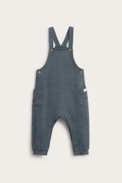 Baby blue dungarees in herringbone