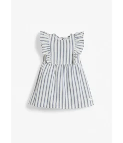 Baby blue/white striped sleeveless dress