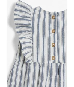 Baby blue/white striped sleeveless dress