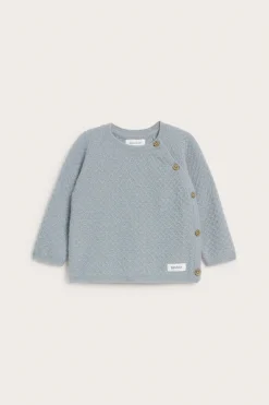 Baby blue wool-cashmere cardigan