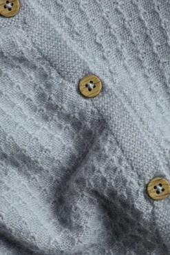 Baby blue wool-cashmere cardigan