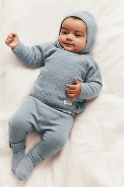 Baby blue wool-cashmere leggings