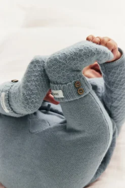 Baby blue wool-cashmere leggings