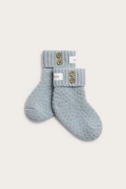 Baby blue wool-cashmere socks