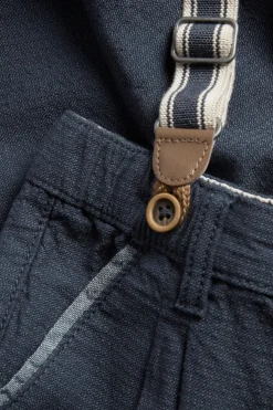 Baby blue woven trousers with suspenders
