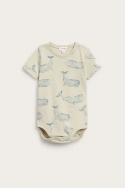 Baby bodysuit with whale print