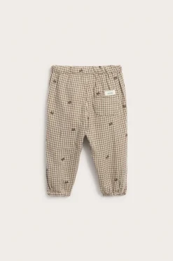 Baby brown checked trousers
