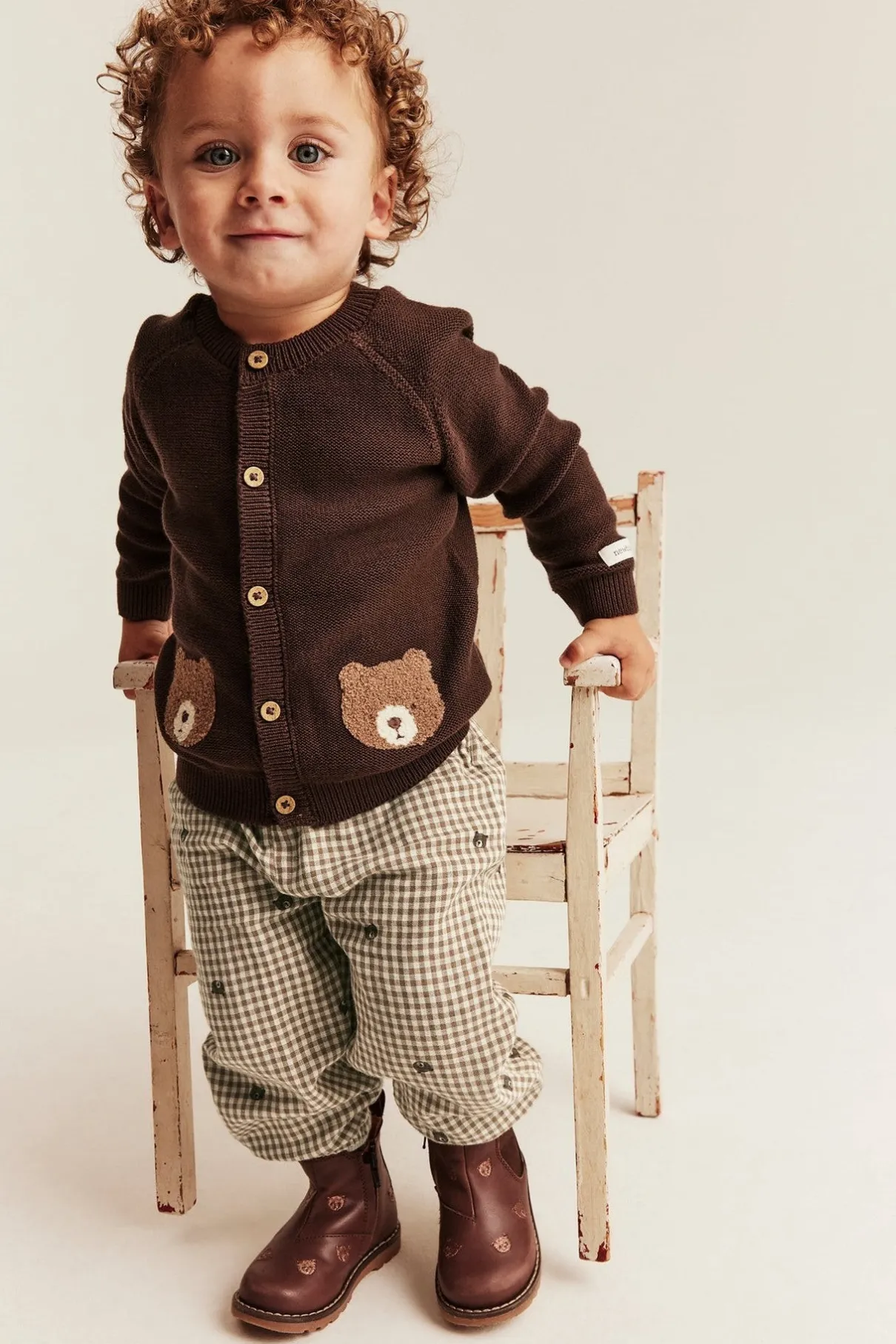 Baby brown checked trousers