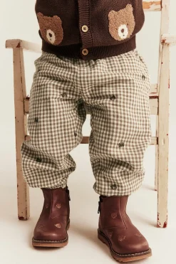 Baby brown checked trousers