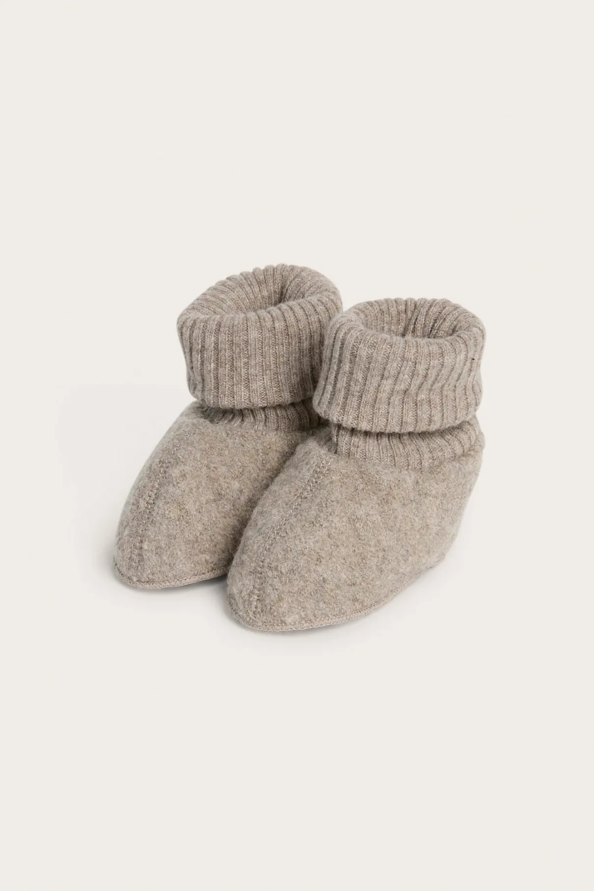 Baby brown wool booties