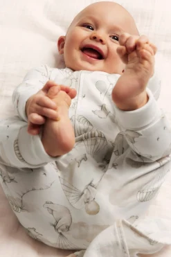 Baby bunny & bear balloon sleepsuit
