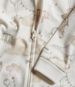 Baby bunny & bear balloon sleepsuit