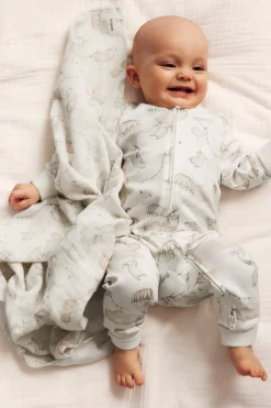 Baby bunny & bear balloon sleepsuit