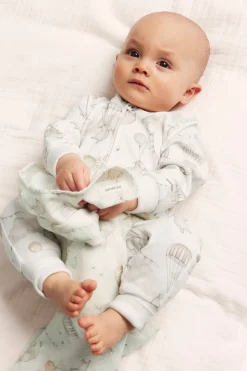 Baby bunny & bear balloon sleepsuit