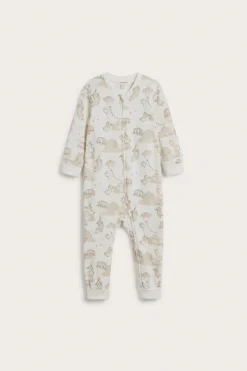 Baby bunny & bear balloon sleepsuit