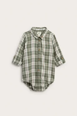 Baby collared shirt bodysuit