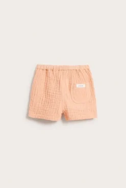 Baby coral muslin shorts