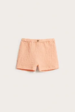 Baby coral muslin shorts