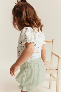 Baby floral body with puff sleeves