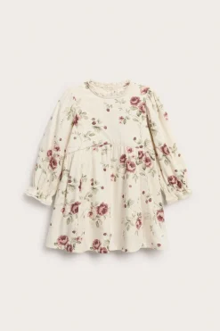 Baby floral dress with lace collar