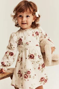 Baby floral dress with lace collar