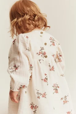 Baby floral muslin dress