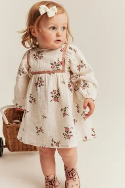 Baby floral muslin dress