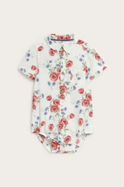 Baby floral short-sleeve bodysuit