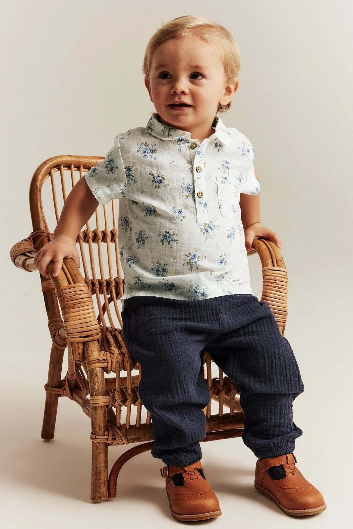 Baby floral short-sleeved shirt