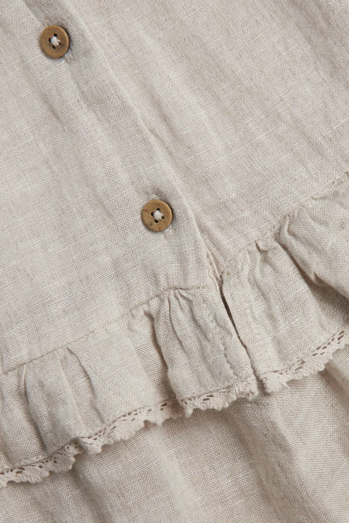 Baby frilled linen dress