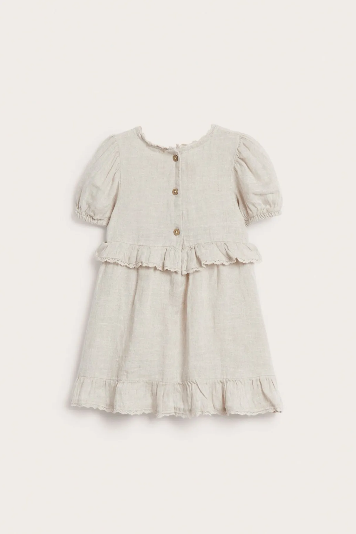Baby frilled linen dress