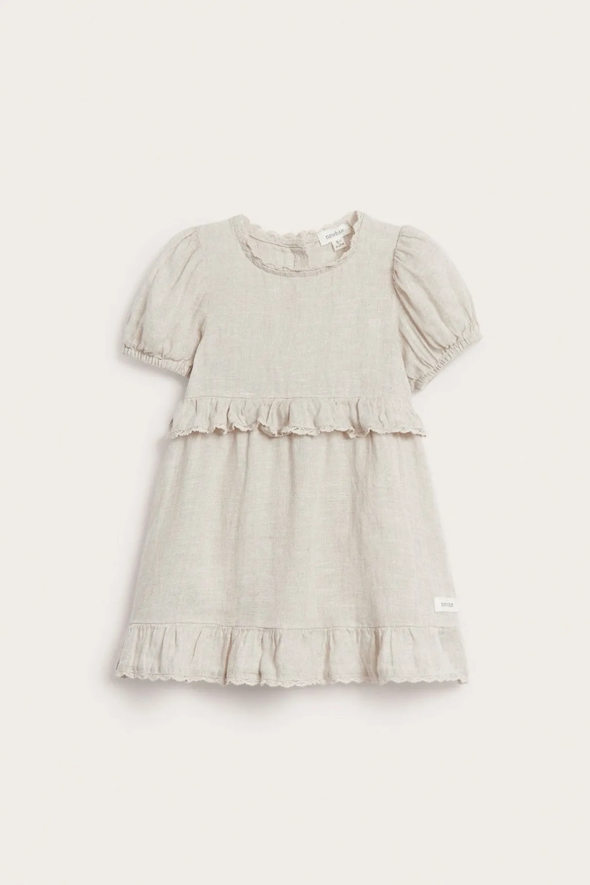 Baby frilled linen dress