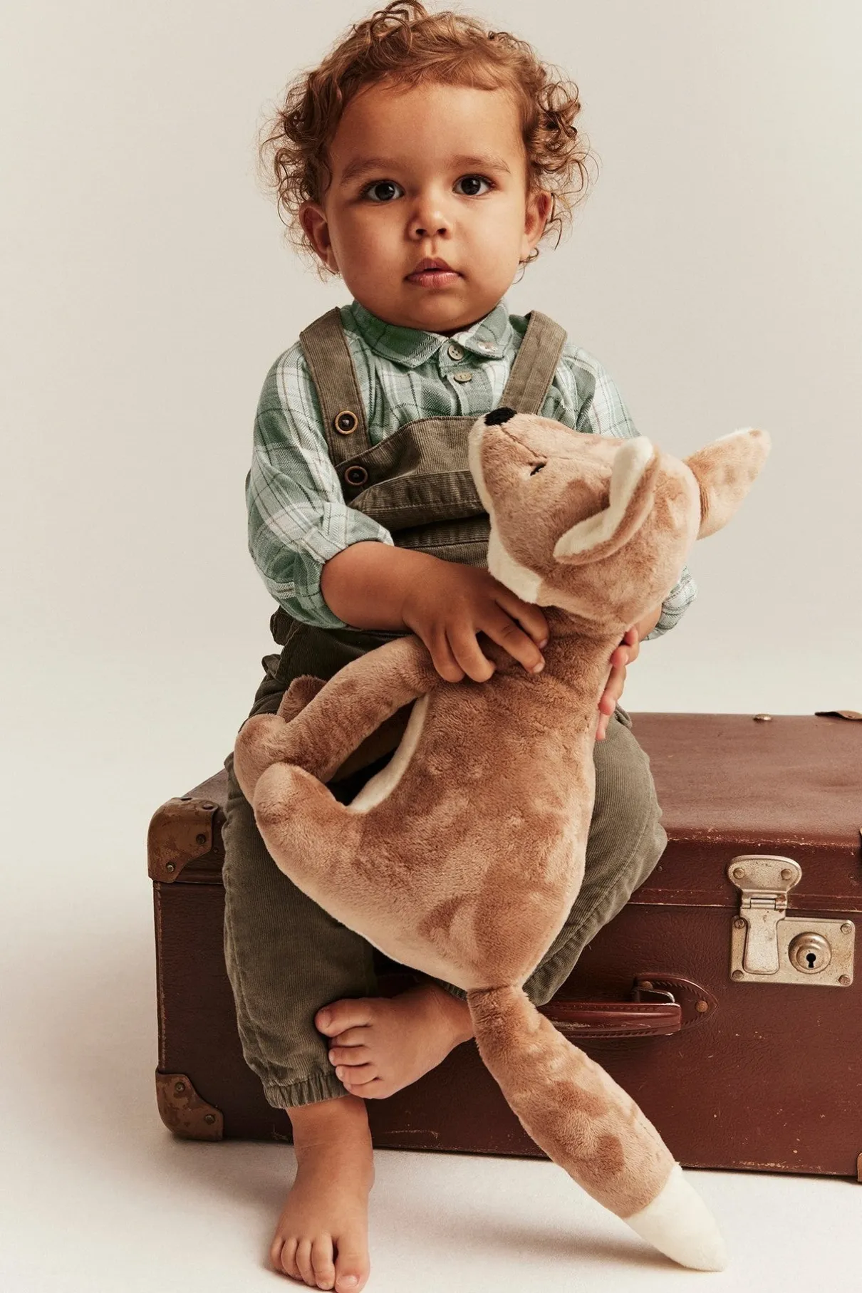 Baby green checked shirt bodysuit